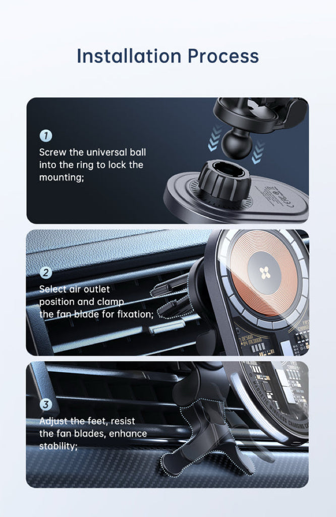 Wireless Magsafe Car Mount Charger (Prism Series)