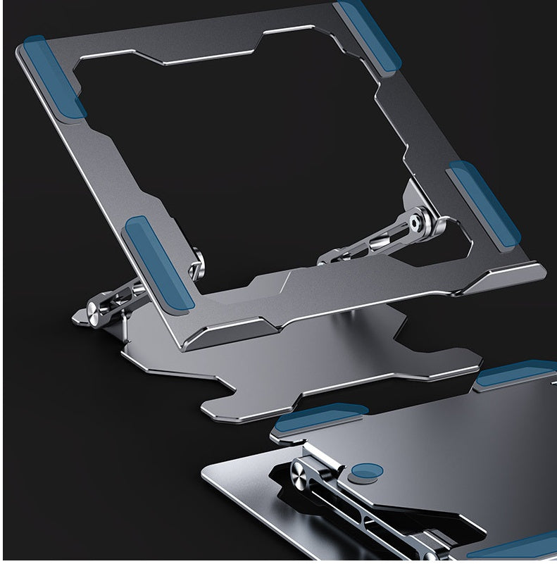 Adjustable Aluminum Laptop Stand – Ergonomic Riser with Ventilation & Cable Channel for Home Office
