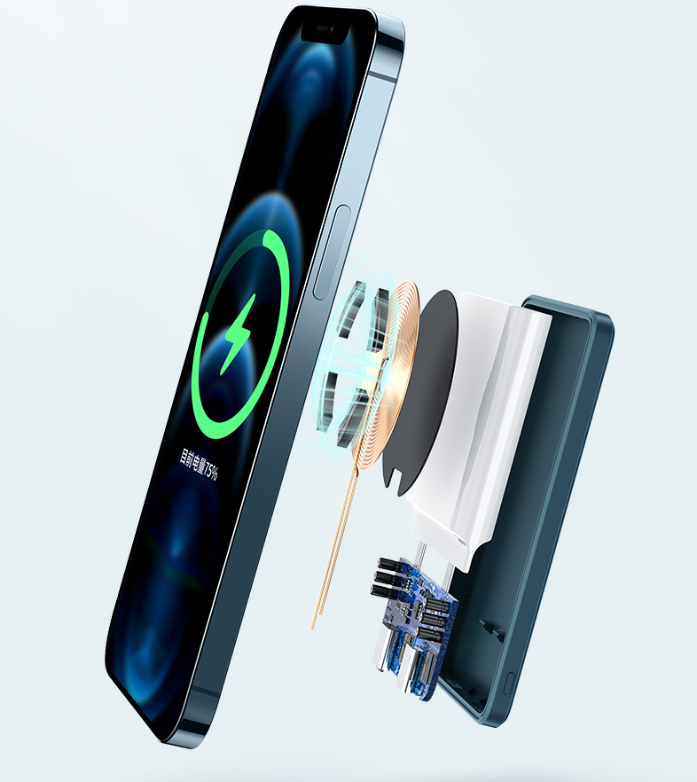 Wireless Fast Charging Mini Back Clip Magnetic Power Bank